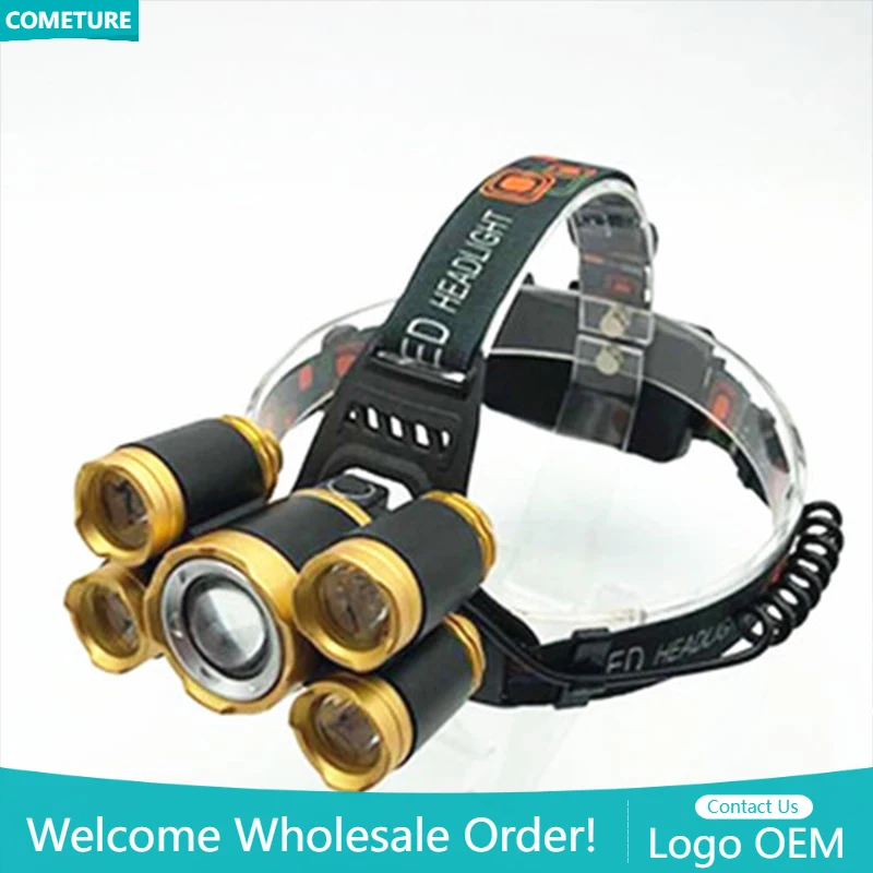 Power Tools Zoom - 5LED T6 Head Lamp Zoom Flashlight