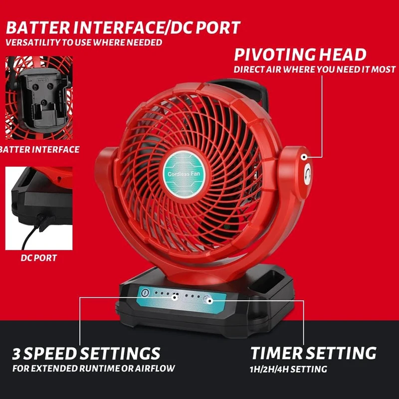 Cordless Fan For Milwaukee 18V - Power Tools In Construction ulasan dan harga