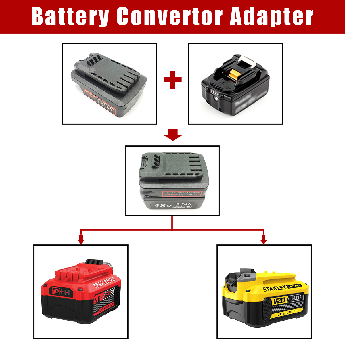 Battery Adapter Converter for  - Power Tools Stanley ulasan dan harga