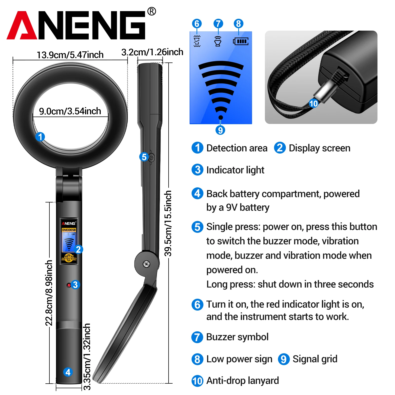 ANENG DM3005B handheld metal d - Power Tools Inspection ulasan dan harga