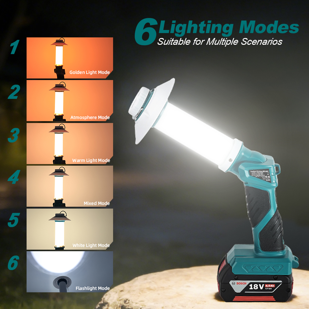 6 Modes Camping LED Flashlight - Power Tools Zoom ulasan dan harga