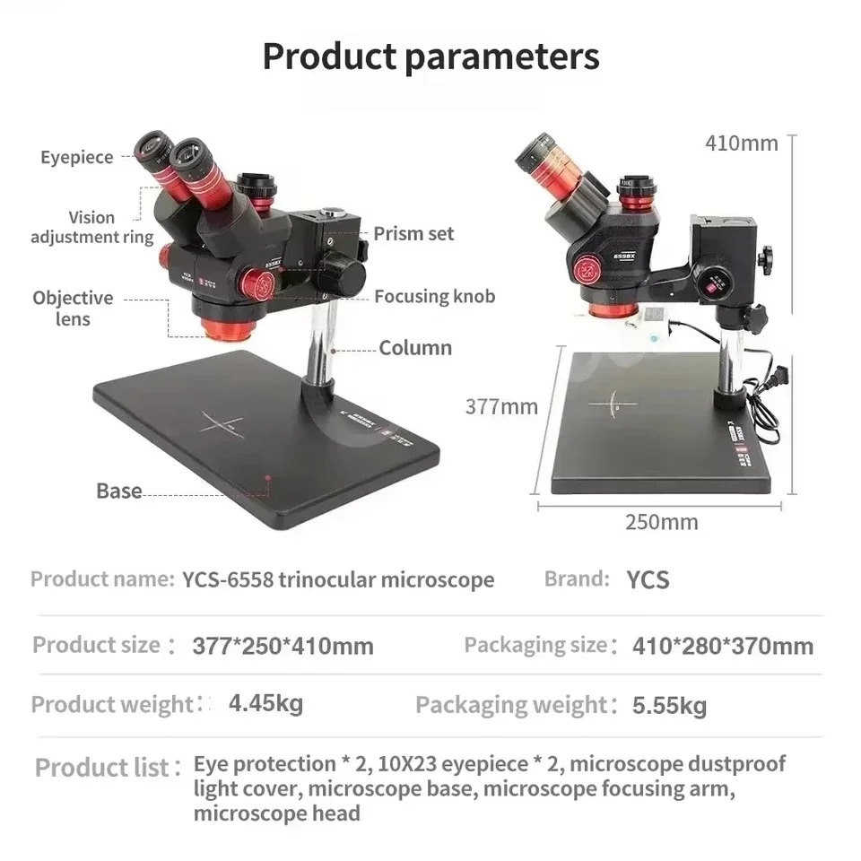 YCS 6558X Trinocular Microscop - Power Tools Zoom ulasan dan harga