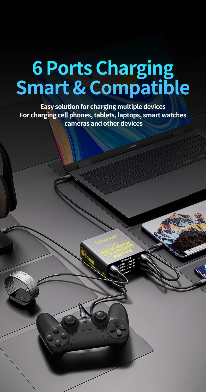 MECHANIC 6-Port USB fast charg - Power Tools List ulasan dan harga